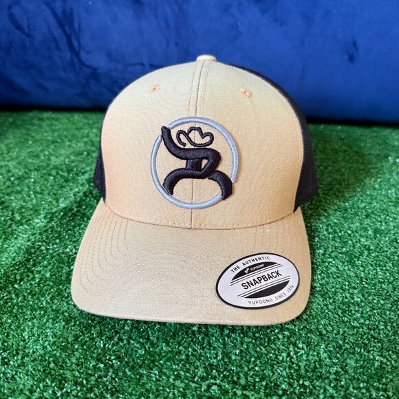 Hooey Roughy Rodeo Trucker Hat Tan Black Mesh Snapback Yupoong Western Cap OS - Picture 4 of 13